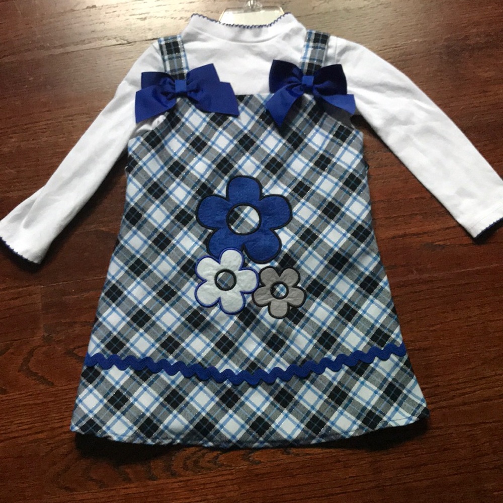 3T Blue Plaid Jumper Set